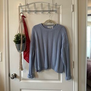 Ellsworth & Ivey Light Blue Cable Knit Sweater